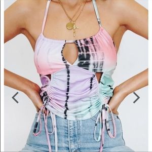 NWT Princess Polly Sarae Tie-Dye Tank Top/ Halter